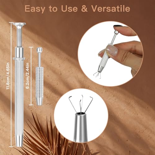 Piercing Taper Ball Grabber Tool for Changing Jewelry - 14G 16G 18G 20G Threadless/Internal thread/External Thread Stainless Steel Flat Back Earrings Insertion Tool for Ear/Nose/Navel/Lip/Eyebrow/Tongue2