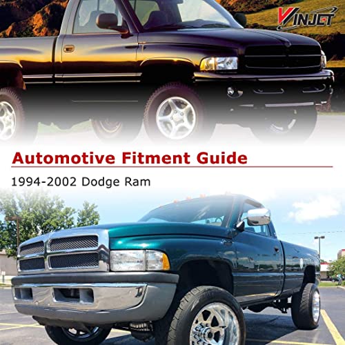 Winjet Headlights Assembly Street Series For [1994-2002 Dodge Ram 1500/94-02 Dodge Ram 2500 3500/95-02 Dodge Ram 4000], Headlamp Replacement With Dual Beam, Turn Signal Light And Amber Reflector #TOP4