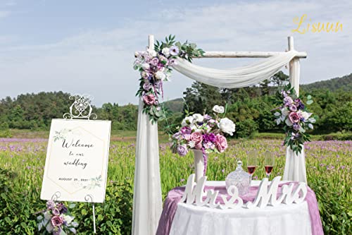 Lisuun Wedding Arch Flowers, Artificial Flowers For Decoration, Large Flower Swag For Noble And Charming Ceremony Floral Decor - Pack Of 2 #TOP6