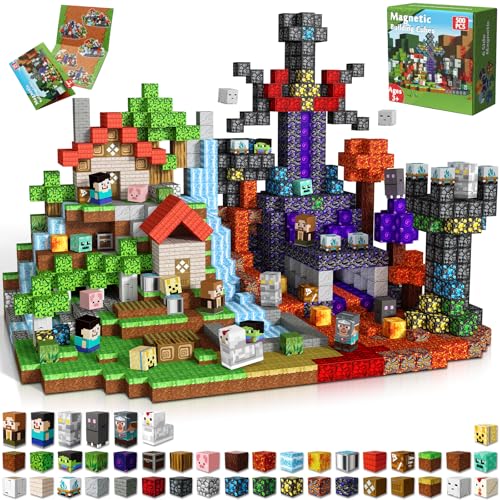 Magnetic Blocks - 500 PCS Magnetic Building Blocks Cubes Magnet Toys for Kids Age 3+ Toy Building Set for Kids Magnets Stacking Construction Easter Birthday Gifts for Boys Girls Age 4-8 8-12