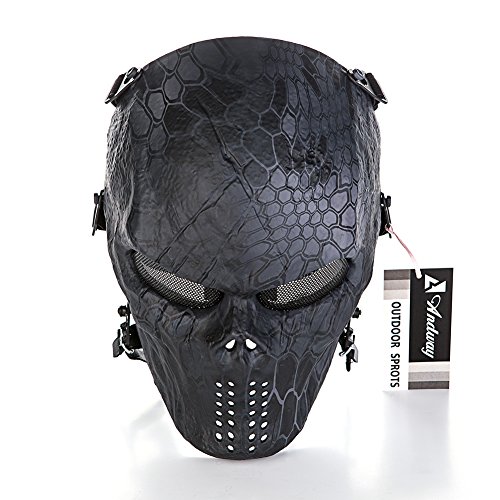 andway skull skeleton full face protective mask gear for airsoft/bb gun/ cs game and party(Airsoft Gun)