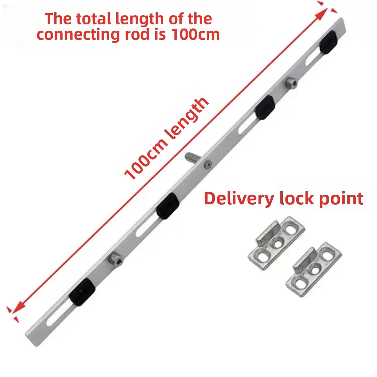 Zamki okienne Espag UPVC z blokadą liniową, Klamka okienna Espag Aluminiowa, uniwersalna klamka z PCV, zamykana na klucz, wielokolorowa(100cm Connecting Rod With Cylindrical Rod,Right handle)