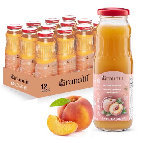 Granatti Pure Peach Juice, 8.4oz Glass Bottle…