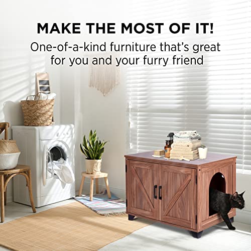 Arf Pets Cat Litter Box Enclosure Furniture, Large Hidden Cat Washroom Bench With Storage, Entry Door Can Be Assembled On Either Side #TOP6