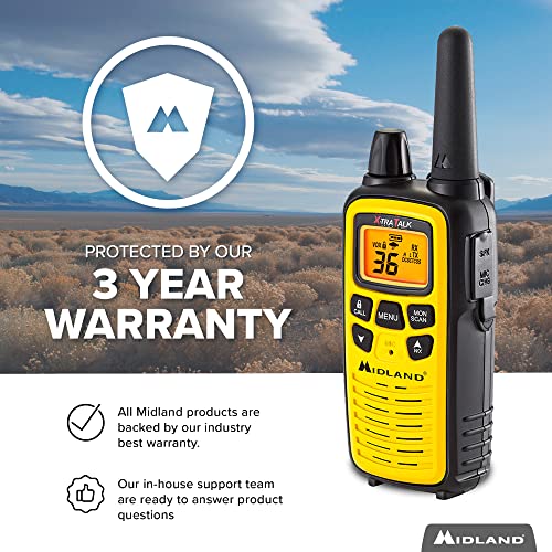 Midland 36 Channel Frs Two-Way Radio - Long Range Walkie Talkie, 121 Privacy Codes, Noaa Weather Scan + Alert (Yellow/Black, 3-Pack) #TOP6