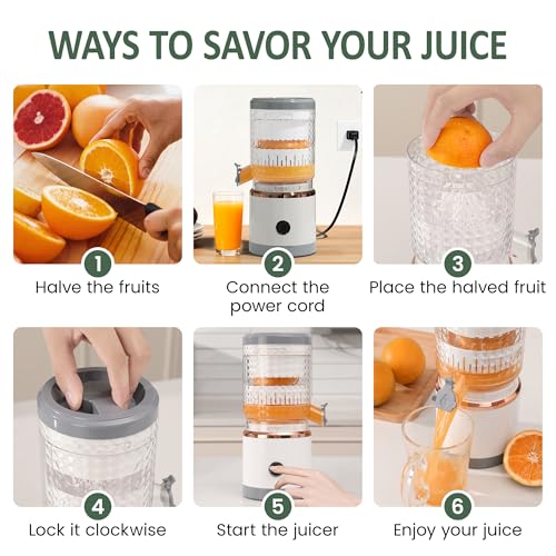 SUNVIVIPRO Electric Citrus Juicer, 90W High-Speed Juice Squeezer with 15,000 RPM Pure Copper Motor, Efficient Orange and Lemon Juicer for Soft Fruits, Compact Design with Easy Cleaning, Beige by SUNVIVIPRO - Used condition - Image 2