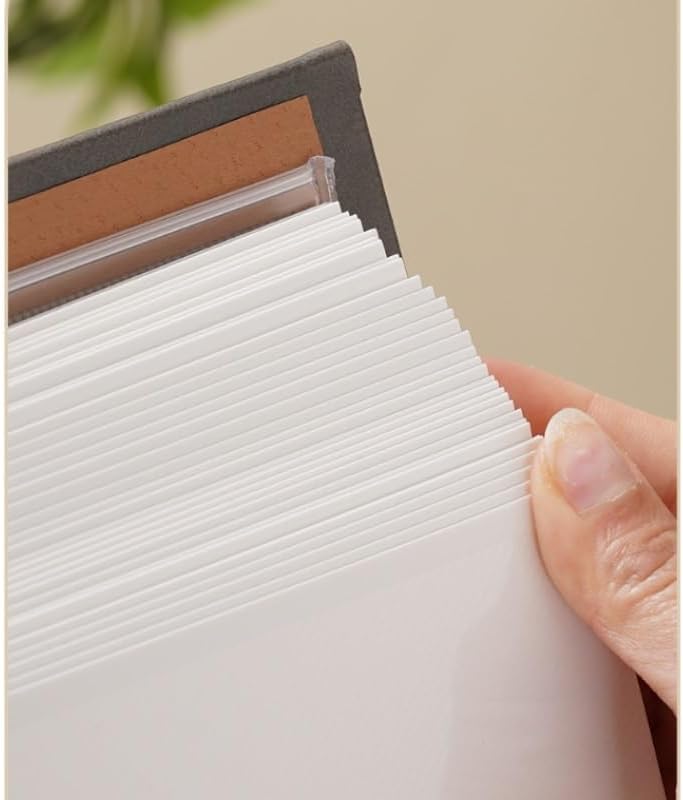 Travel Growth Commemorative Book ﻿ Leather Self Adhesive Film Insertion Bag Thin Photo Album Commemorative Album Applicable to Photos, Receipts, Star Cards, etc