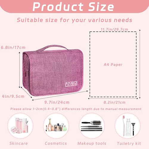 Image of Toiletry Bag Travel Bag with Hanging Hook for Women and Men,Purple