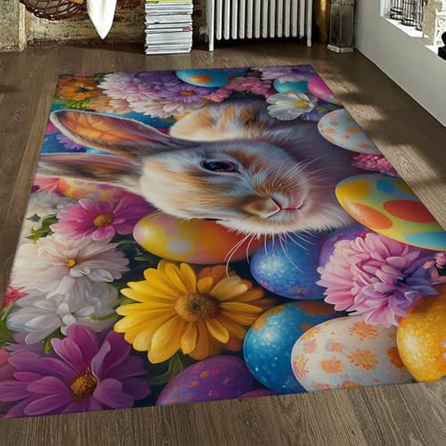 Tapis 180x270cm Ferme Joyeuse œuf de Pâques grand format