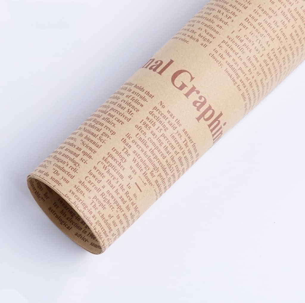 Thrive Stylish - Vintage and Classic English Newspaper Flower Wrapping Kraft Paper, Florist Bouquet Supplies, DIY Birthday Presents, Wedding Gifts, Holiday Wrap 19 x 27 Inches 40 Sheets (2.Coffee)