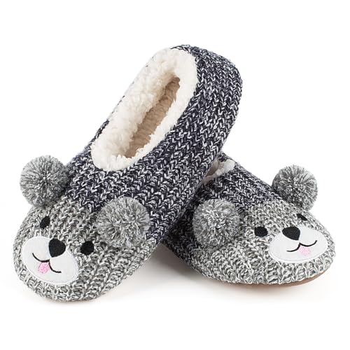 Image of cosyone1997 Dog Slippers for Women Indoor Soft Sole, Cute Animal Fuzzy House Slippers, Adult Size 9-10