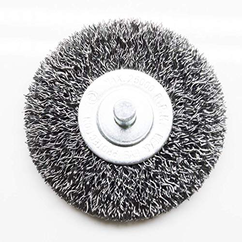 Image of Benchmark Abrasives 2.5 Inch Grinder Mounted Crimped Wire Wheel for Drill with 1 /4 inch Shank, Steel Brush for Rust Removal, Cleaning, Deburring on Cast Iron, Steel Rotary Tools - Carbon Steel
