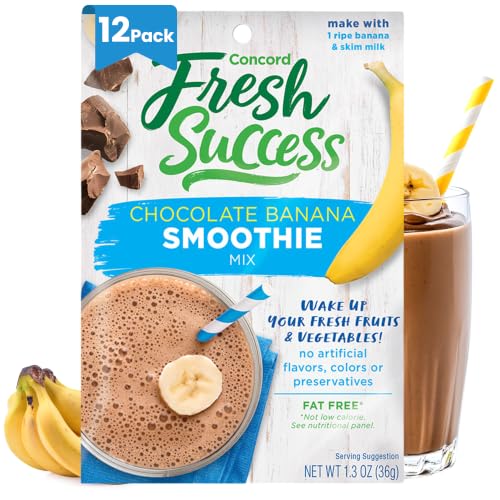 Concord Foods Chocolate Banana Smoothie Mix, Pack of 12, Add