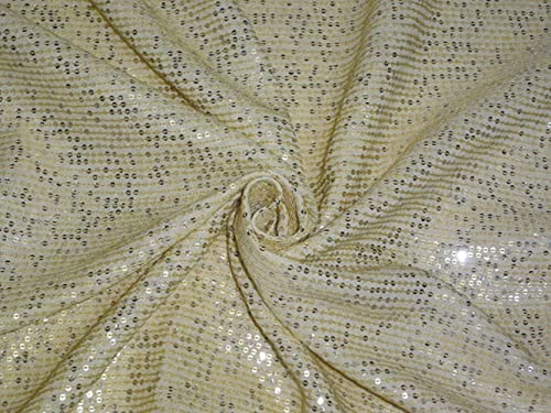 Tissu double Georgette paillettes beurre pour création fluide non transparente