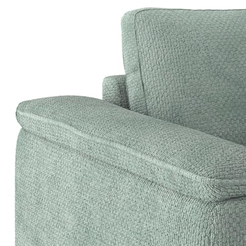 Image of Urban Ladder Miles 3 Seater Bamboo Fabric Sofa in Sky Blue Fabric