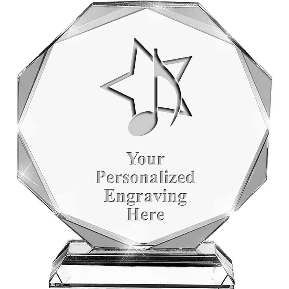 Custom Award with Engraving - Personalized 6.75" Crystal Trophy Awards