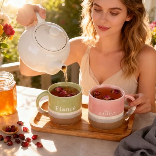 Taza de cerámica personalizada de 14 oz con grabado miniatura 2