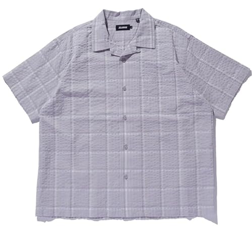 [�G�N�X�g�����[�W] �G���u���C�f���[�h�V���[�g�X���[�u�v���C�h�V���c EMBROIDERED S/S PLAID SHIRT 101252014007 GREY M