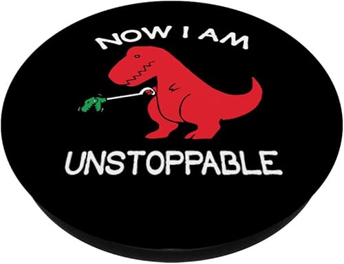 Miniatura 2 de Now I'm Unstoppable - Funny T-Rex Dinosaur PopSockets Grip y soporte para teléfonos y tabletas