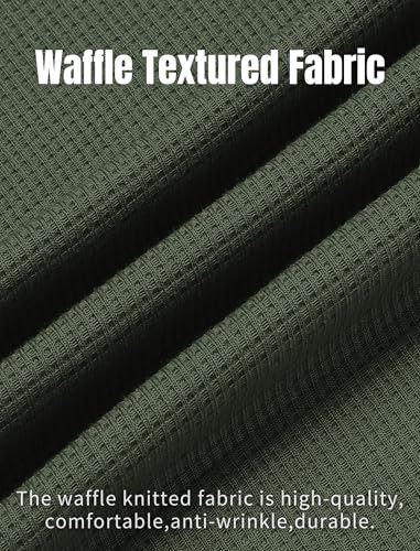 COOFANDY Men's Waffle Henley Short Sleeve Textured T Shirt Casual Button Tee Shirts Heavyweight Henley Summer Top2