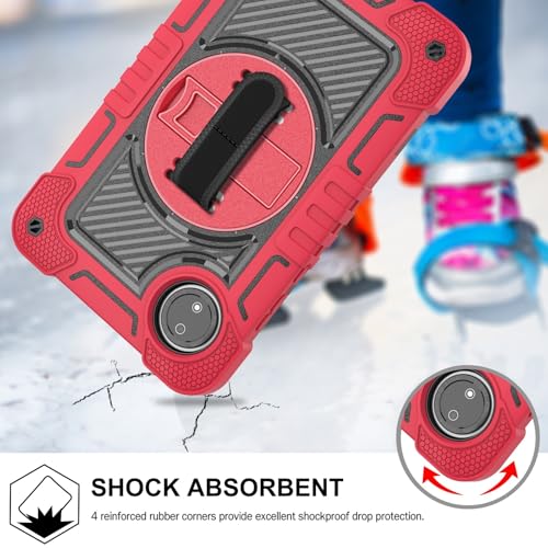 Coque Redmi Pad SE 8.7 4G housse antichoc robuste rouge avec sangle - 3