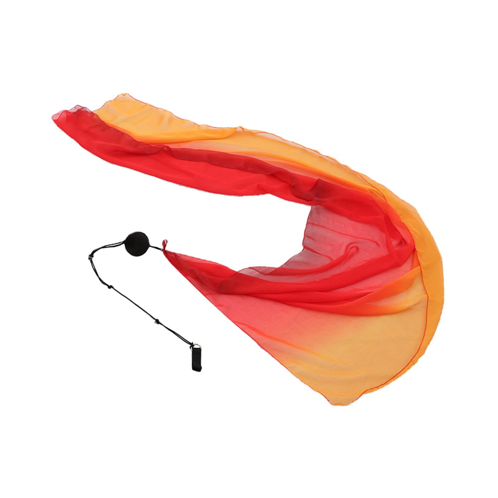 Qianly Dance Silk Streamer Poi Throw Ball Set Imitation Silk for Fancy Dress Holidays, Style B