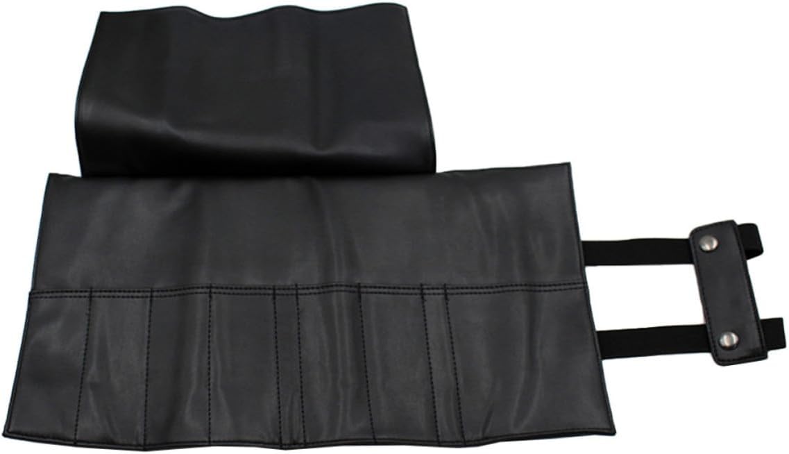 Portable Black Pu Scissor Organizer Bag Maximum Capacity for 6 Scissors, Lightweight and Wearable Hairdressing Tool Pouch for Salon Use by Barbers and Beauty Workers