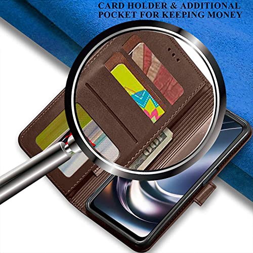 Image of TheGiftKart Flip Cover Back Case for OnePlus Nord CE 2 LITE 5G | Dual-Color Leather Finish | Inbuilt Stand & Pockets | Wallet Style Flip Back Case Cover for OnePlus Nord CE 2 Lite 5G (Brown & Coffee)