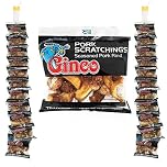 Ginco Pork Scratchings Bulk, 24 X 40g Packs of Original Pork Crackling, 100% Pork Rinds, Hand Cooked Pork Scratchings UK, High Protein Pub Snacks