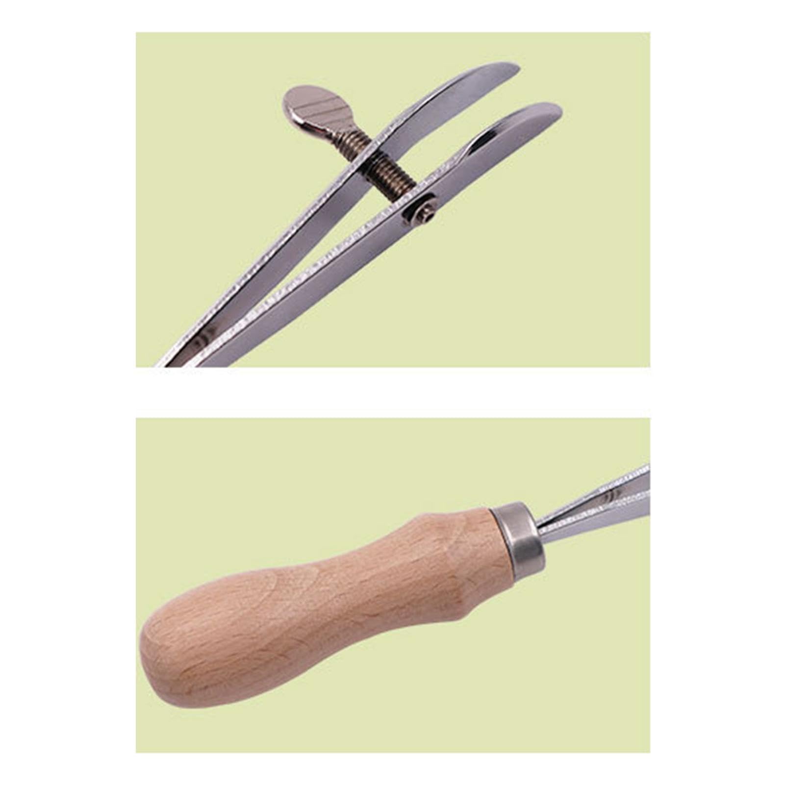 Generisch Lederkantenreißer, Leder-Nutwerkzeug | Scribe Tool Stitching Groover,Verstellbarer Holzgriff, Leder-Anreißer-Markierungswerkzeug, Leder-Anreißer, Leder-Handwerkswerkzeuge