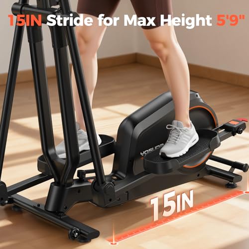 image for YOSUDA Foldable Elliptical Exercise Machine for Home,15IN Stride Compa