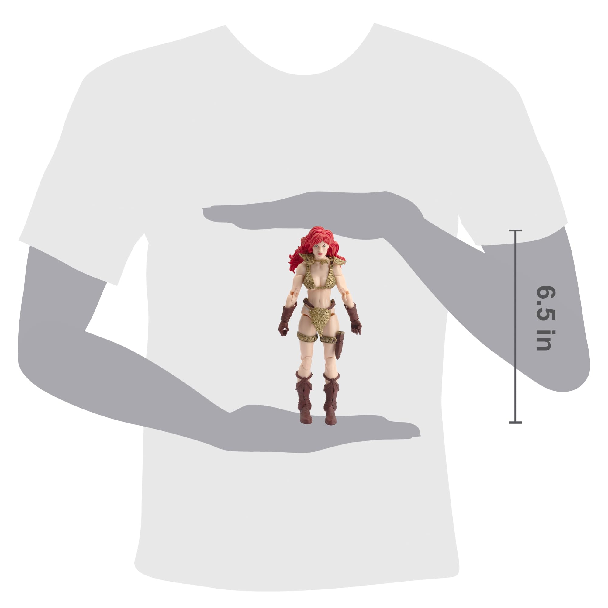 Boss Fight Studio Epic H.A.C.K.S. Action Figure Red Sonja Gold & Red - Statuetta da collezione altamente articolata, personalizzabile con accessori e parti intercambiabili - Scala 1:12