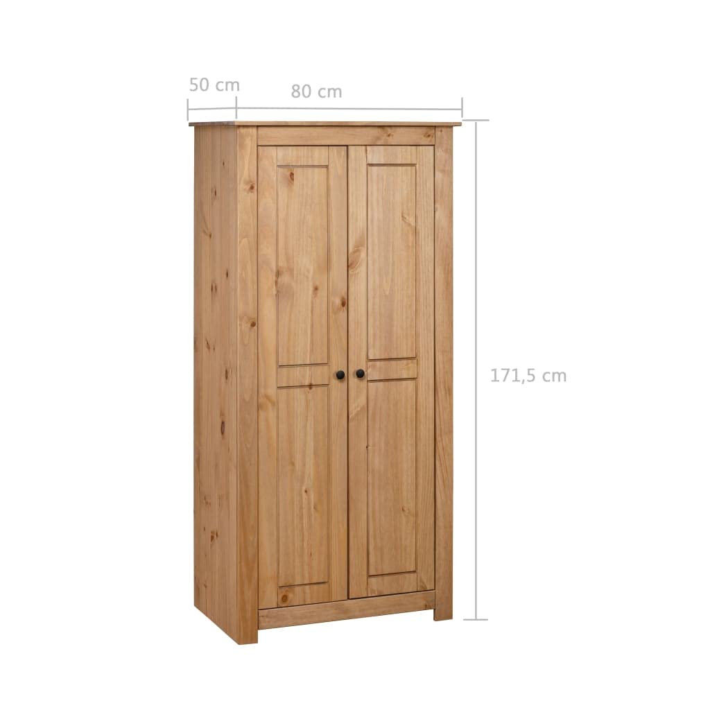 Willood Kleiderschrank 80x50x171,5 cm Kiefernholz Panama Dielenschrank Garderobenschrank Kiefer Schlafzimmerschrank Schrank Holzschrank