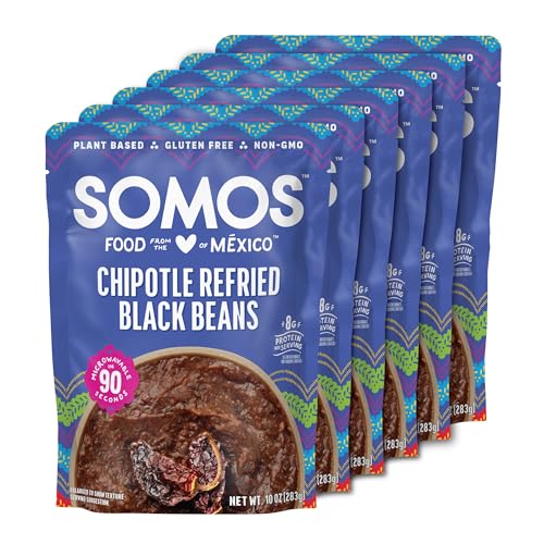 SOMOS Chipotle Refried Black Beans - Gluten Free, Non-GMO, Vegan