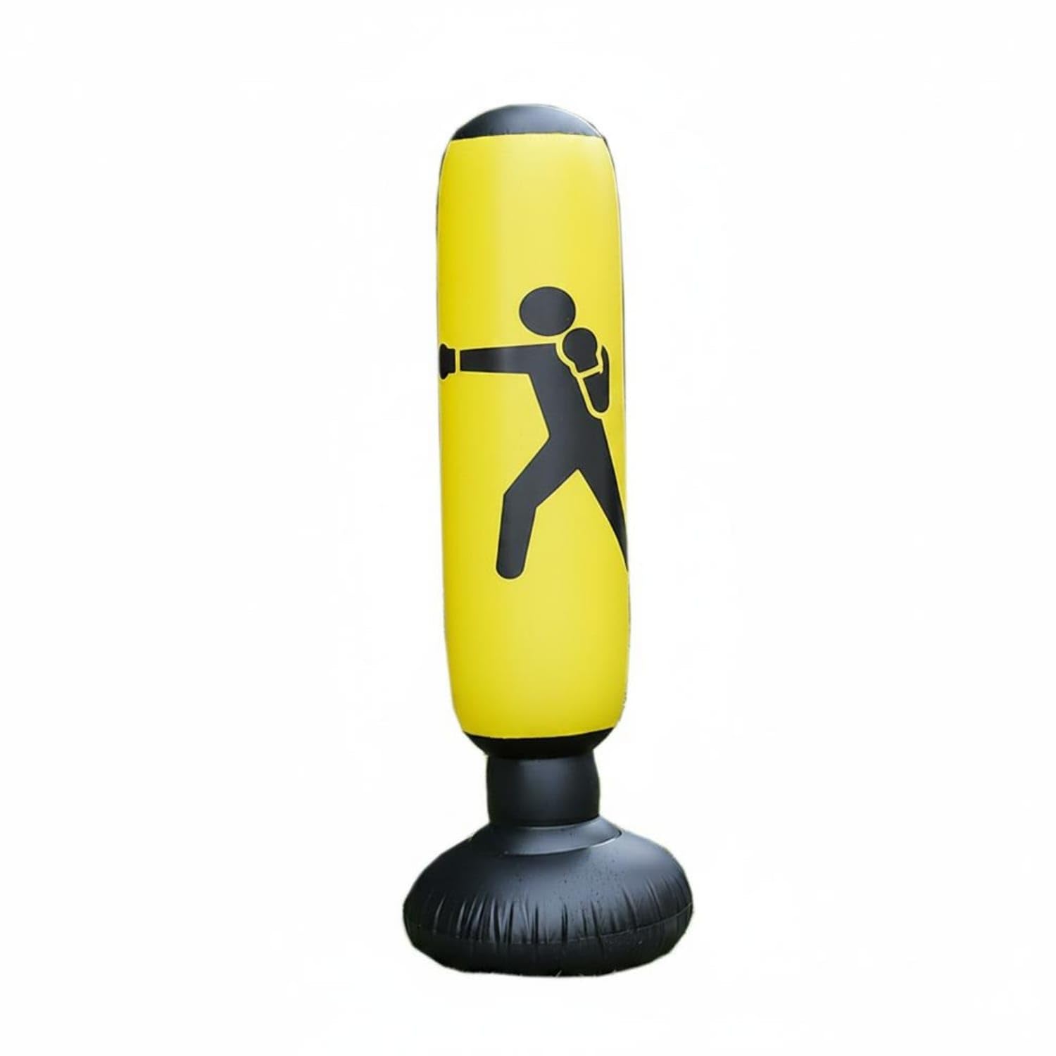 Wear-Resistant PVC Water Base Punch Column Easy to Set up Freestanding Striking Bag Portable Freestanding Boxing Bag Foldable for Adults, Beginners, Home Gym, Training Room, Yellow-image-32