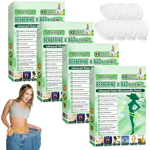 28 Pièces Moringa Berberine Patch Minceur 10-en-1 Nano Microneedle Patchs Minceur Naturel