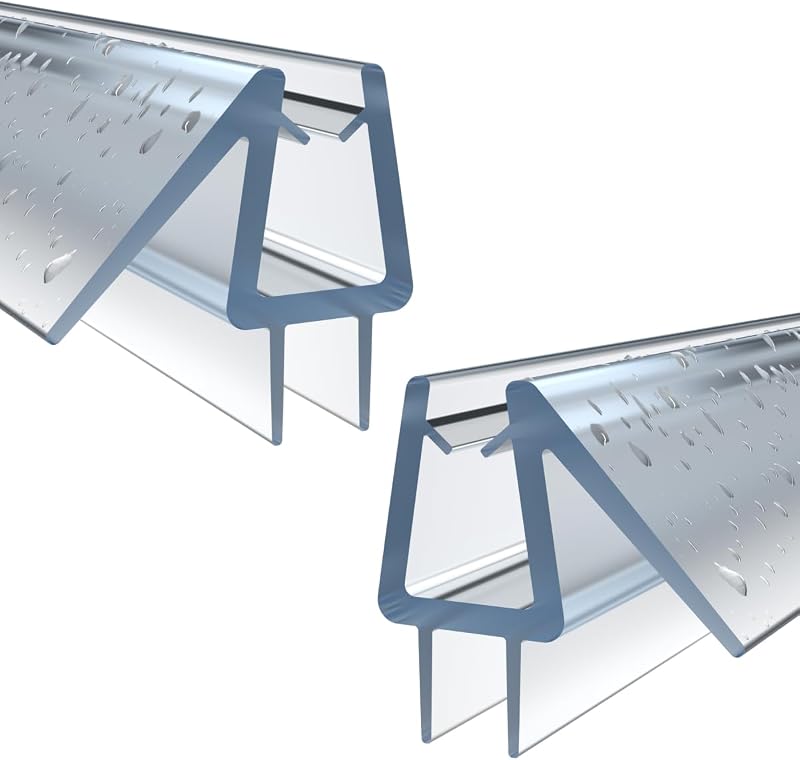WITEN&NOCK 2x50cm Zuhanykabin Tömítés Dupla Ajak Profil Üvegajtó Tömítőszalag 5-6mm