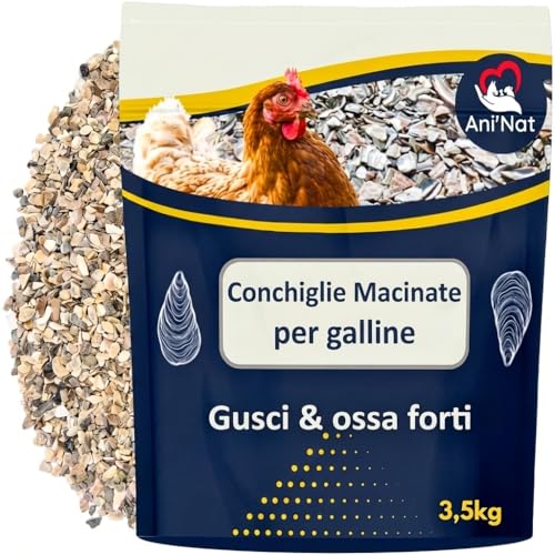 🐔 GUSCI RINFORZATI: Conchiglie Macinate per rinforzare i gusci delle uova delle galline e le loro ossa. Risultati visibili già dopo pochi giorni. Adatto a giovani pollame dai 6 settimane di età fino all'età adulta.