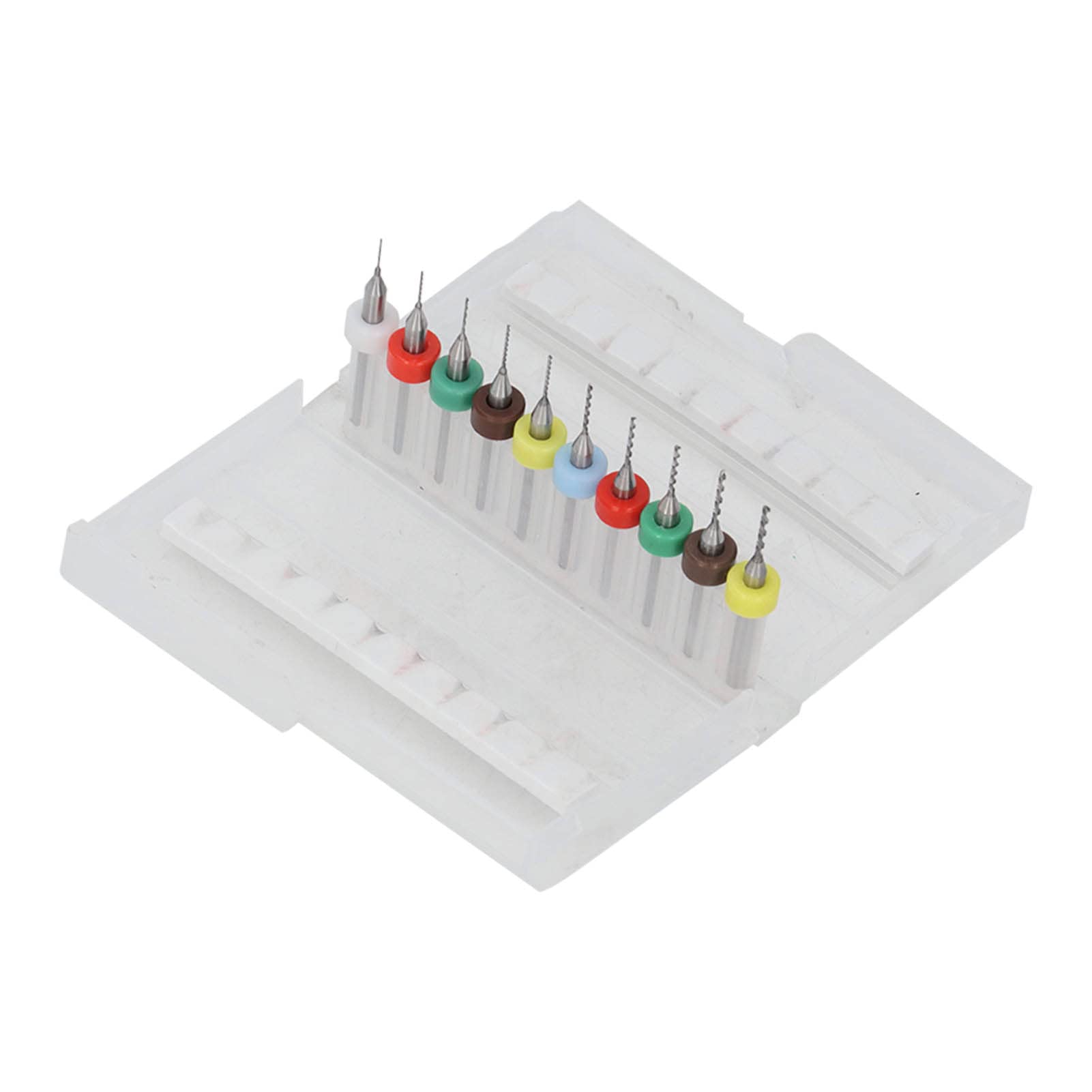 Respicefinem 10 Pcs Twist Drill Bit Set with 1/8in Shank Tungsten Steel Strong Abrasion High Hardness Drill Bits for Drilling Carving Amber Wax Circuit Board Electric Board (0.3-1.2mm)