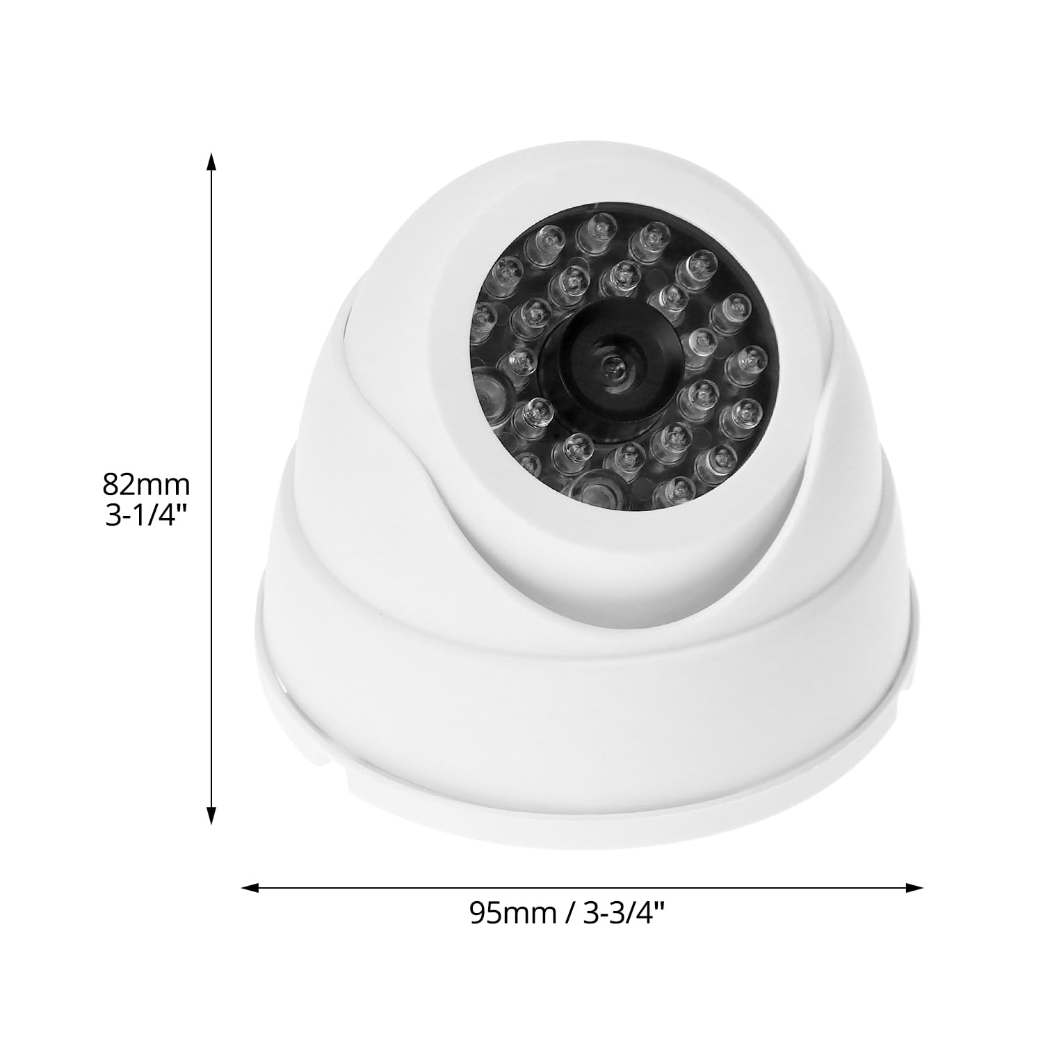 QWORK® 2X Caméra dôme factice avec LED - Fausse caméra pour intérieur et extérieur - Trompement réelle