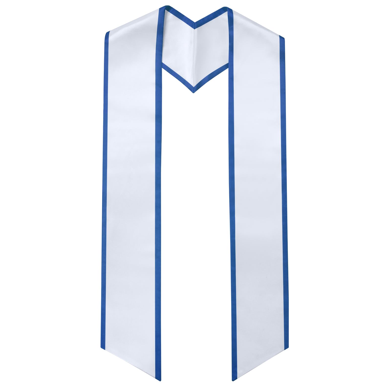 GHGMAO Plain Graduation Stole for Unisex Adult Angled End With Trim Graduation Sash Honor Stoles, 72" Long, 7 Colors