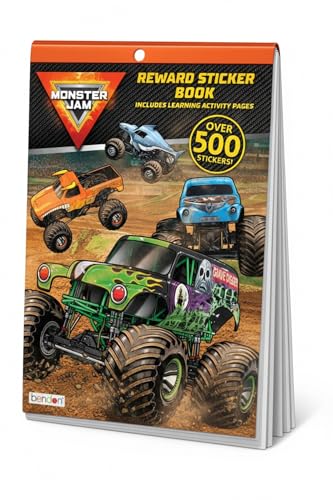 Bendon Monster Jam Sticker & Coloring Book Over 500+ Stickers | Monster Trucks Stickers Coloring Book | 7.5 X 10.75 | Officially Licensed
