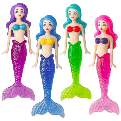 COSORO 4 pièces Jouets de Piscine Enfant,Jouets de Plongée Sirène Amusants,Jeu Piscine Enfant Extérieur L'été,pour Divertissements Entrainement sous -...
