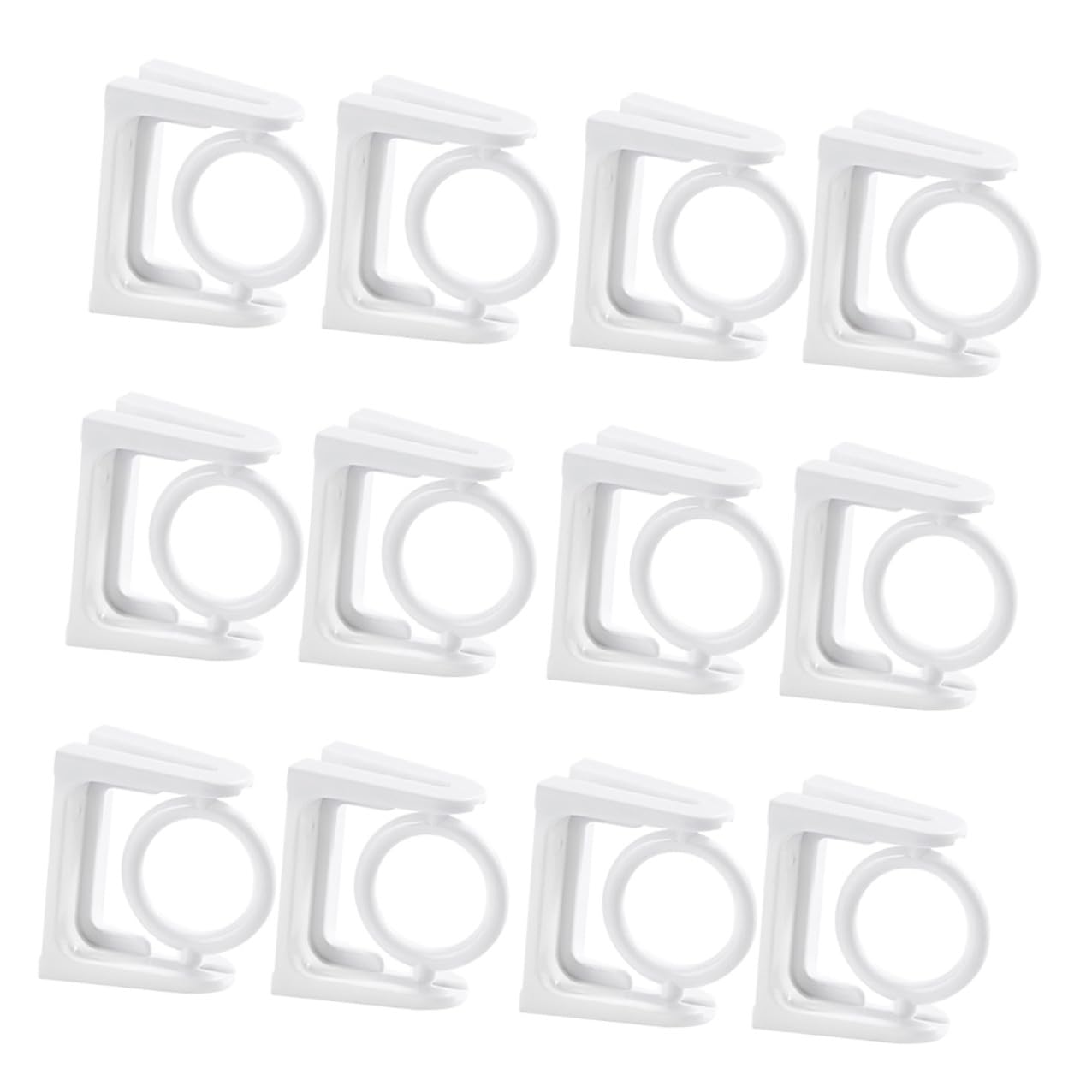 Alipis 30pezzi Ganci Adesivi per Aste per Tende in Plastica Staffe di Tensione Rotazione Gradi Supporto Adesivo per Aste per Tende Bianco Staffa da Parete Trapano per Bagno e Casa