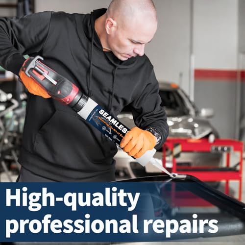 Image of White Professional Automotive Seam Sealer, Polyurethane Seam Sealer Automotive, Suitable for Metal Surfaces Such As Cars and Trucks (10 Oz)