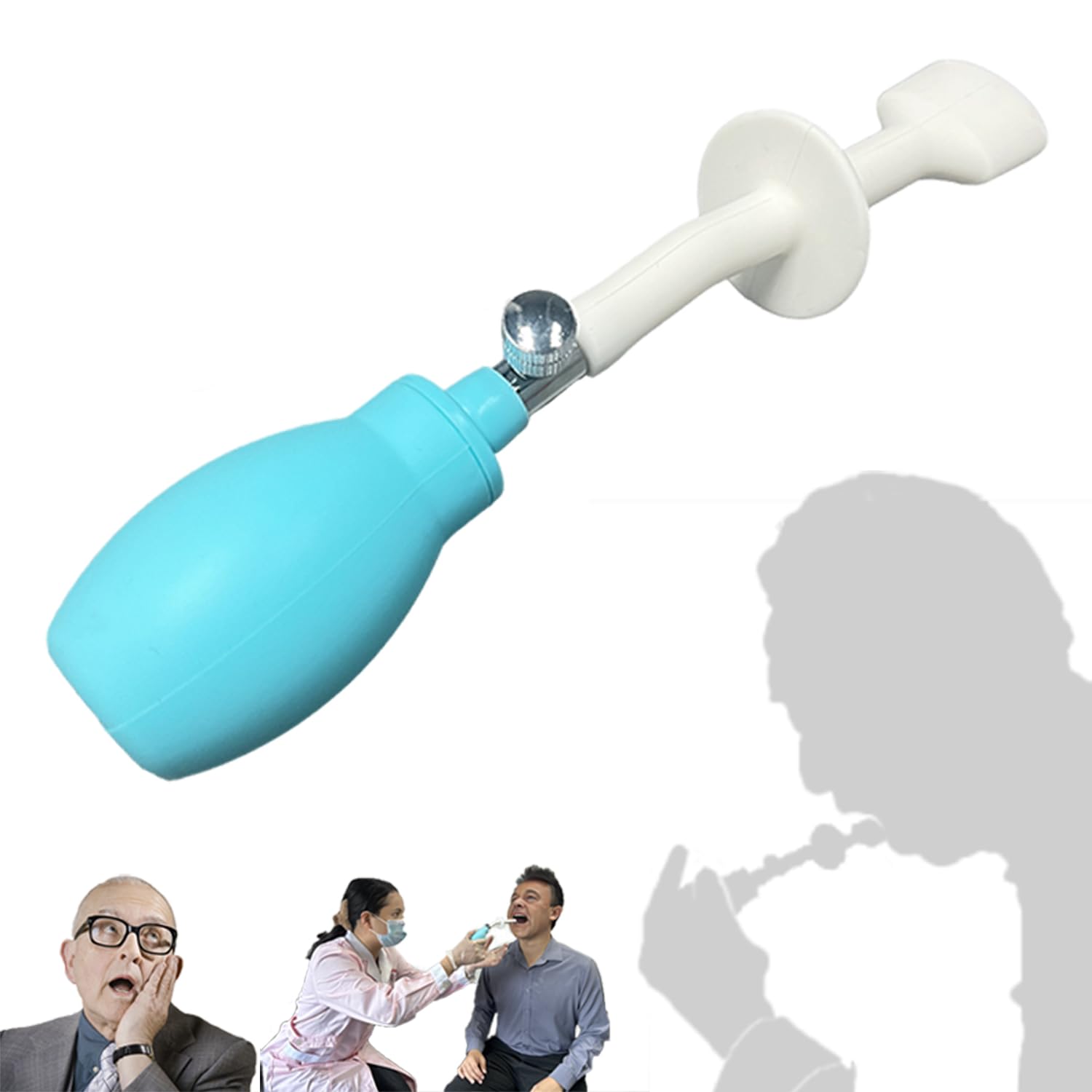 Silicone Tongue Trainer for Dysphagia Speech Therapy Adjustable Pressure Relief Valve Ergonomic 15 Handle Oral Rehabilitation Tool for