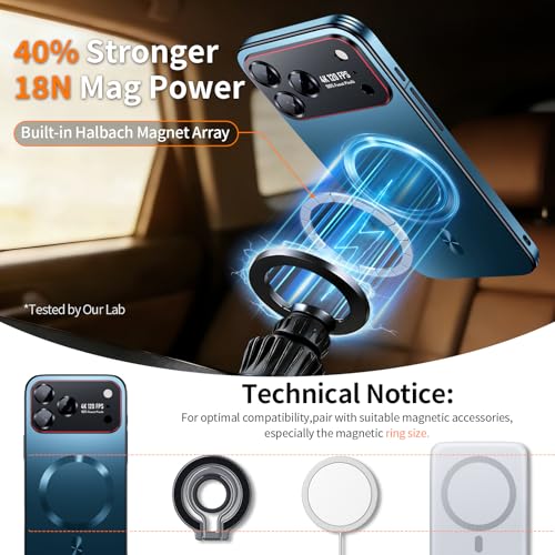 Image of for iPhone 17 Pro Max Case,Slim Design Compatible with MagSafe,Strong Magnetic Shockproof Military-Grade Protection for Screen & Camera Cover Case for 17 Pro Max,Blue