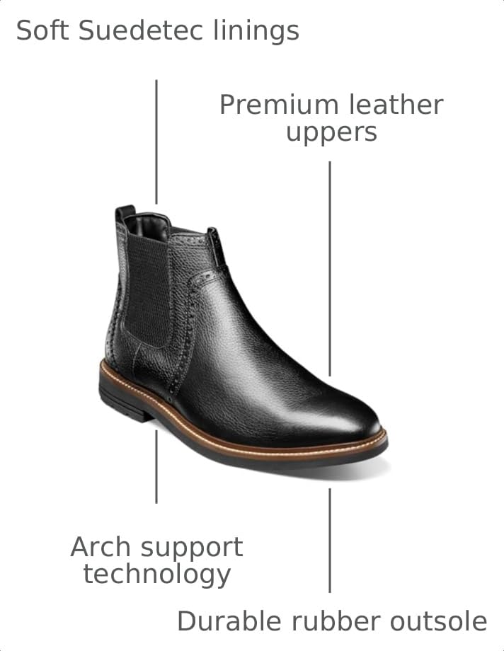 Image of Nunn Bush Otis 2.0 Chelsea Fashion Leather Boots