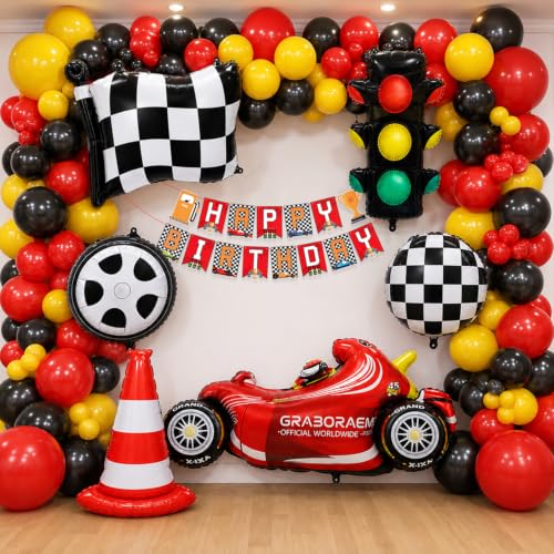 Image of Rozi Decoration Racing Car Birthday Parties Decoration Items (Pack of 69 Pcs)