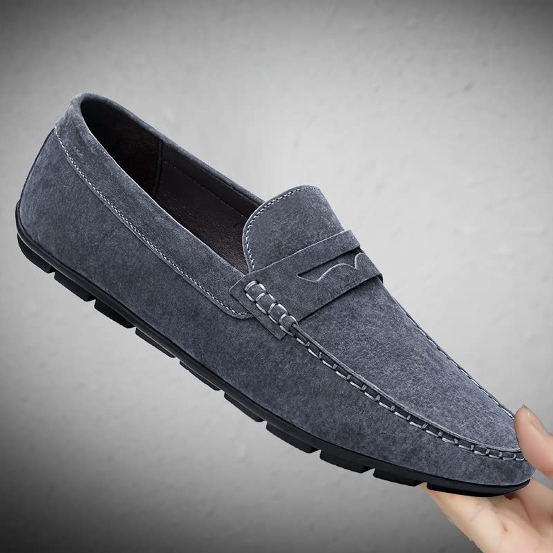 Loafers for Men Penny Loafer Genuine Leather Stitching Details Round Toe Flat Heel Slip Resistant Anti-Slip Casual Slip-on4